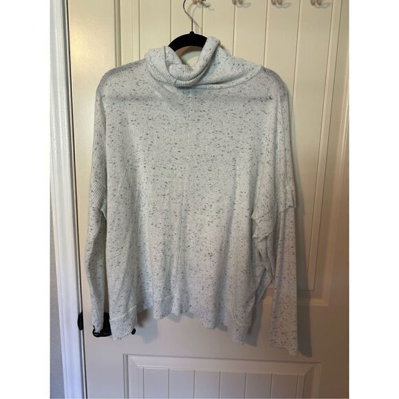 Anthropologie Speckled Cowl Neck Ruffle Long Sleeve Knit Sweater Size Small - Picture 10 of 10